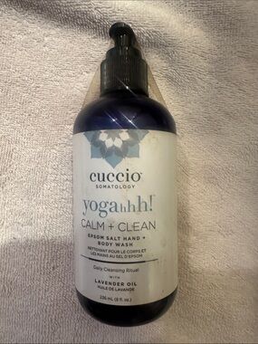 New sealed Cuccio Yogahhh! Calm + Clean Lavender Oil Hand Body Wash - Deep Blue